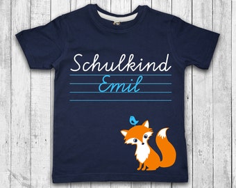 T-shirt SCHULKIND FUCHS for school enrollment 2020 with name | back to school | Enrollment | School enrollment shirt | School child 2020 | fox foxes