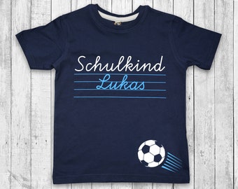 T-shirt SCHOOL CHILD FOOTBALL for school enrollment 2020 with name | Back to school | Enrollment | School enrollment shirt | Schoolchild 2020 | football