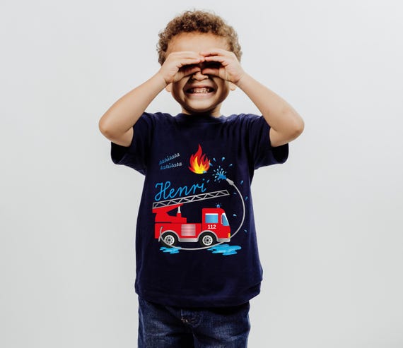 Maglietta dei vigili del fuoco con nome, maglietta con nome per