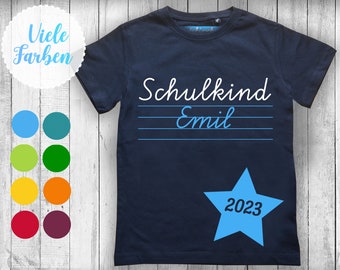 T-Shirt SCHULKIND Enrollment 2024 with name | Back to school | First day of school | School enrollment shirt | School child 2022 | I am 1st class school