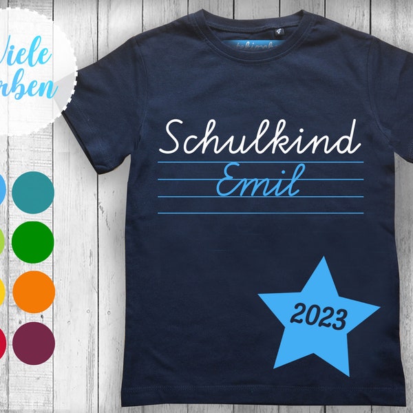 T-Shirt SCHULKIND Enrollment 2024 with name | Back to school | First day of school | School enrollment shirt | School child 2022 | I am 1st class school