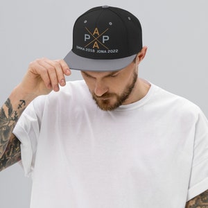 PAPA SNAPBACK Cap Cappy Mütze, personalisiert mit Kindernamen, zum Vatertag, bestickt, Geschenk für Väter, Geburtstag, Ostern, Geburt Bild 2