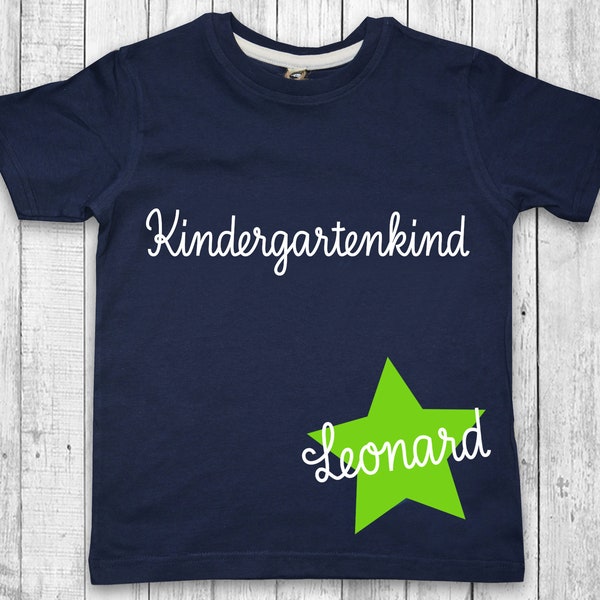 T-Shirt KINDERGARTEN KIND mit Namen zum Kindergartenstart KITAkind Hort Vorschulkind Kita-Start