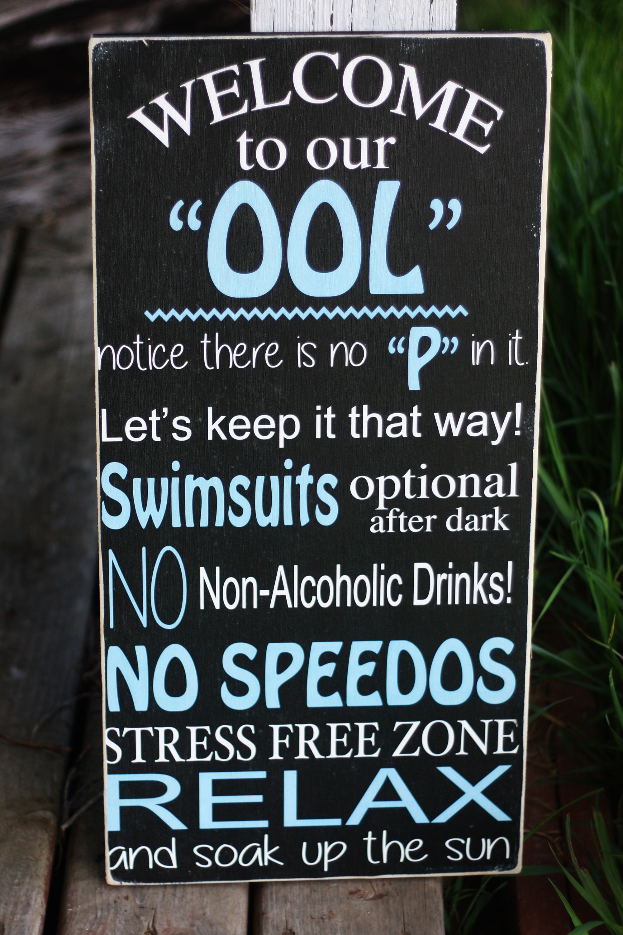 Funny Pool Sign / Welcome to Our Pool / Dont Pee in the Pool - Etsy