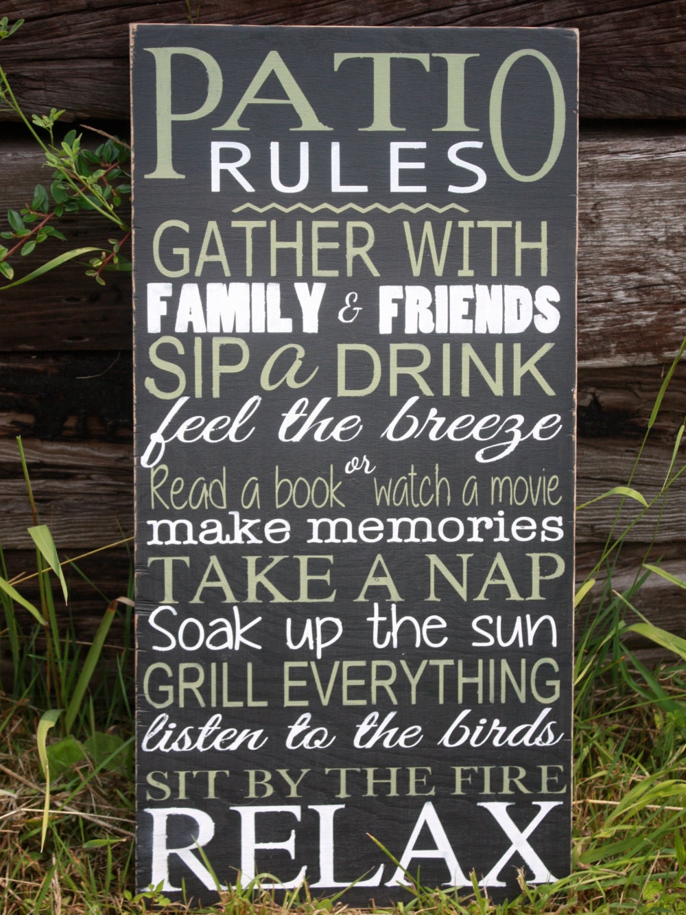 Patio Rules Sign Deck Decor Wooden Sign Home Decor Outdoor