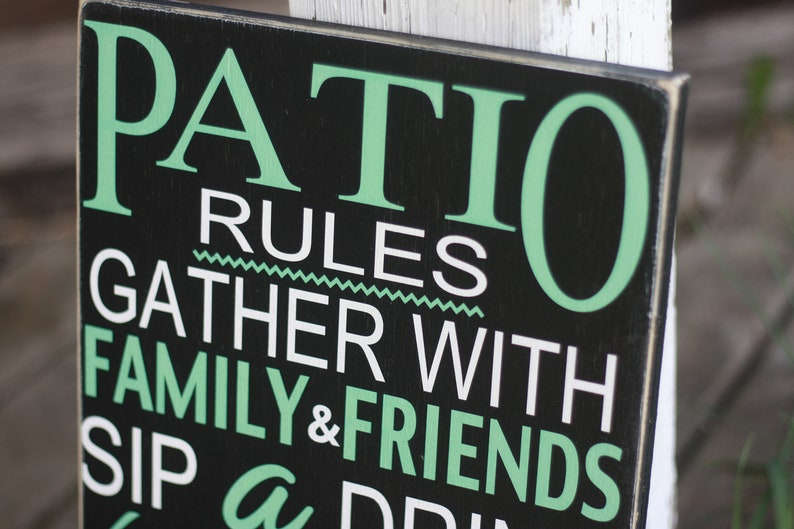 Patio Sign / Patio Rules Wall Decor / Patio Rules Sign Etsy Canada