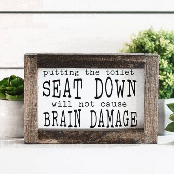Sign That Says Put Toilet Seat Down Etsy