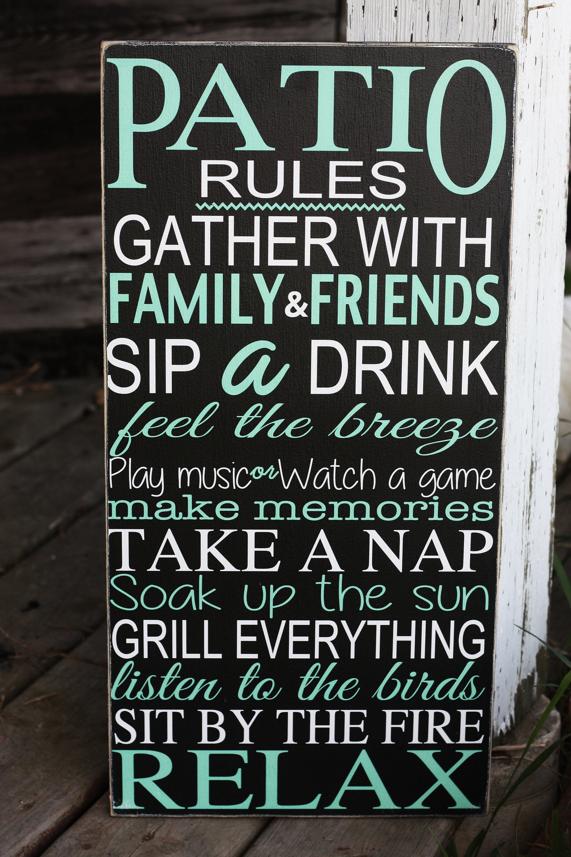 Patio Sign / Patio Rules Wall Decor / Patio Rules Sign Etsy Canada