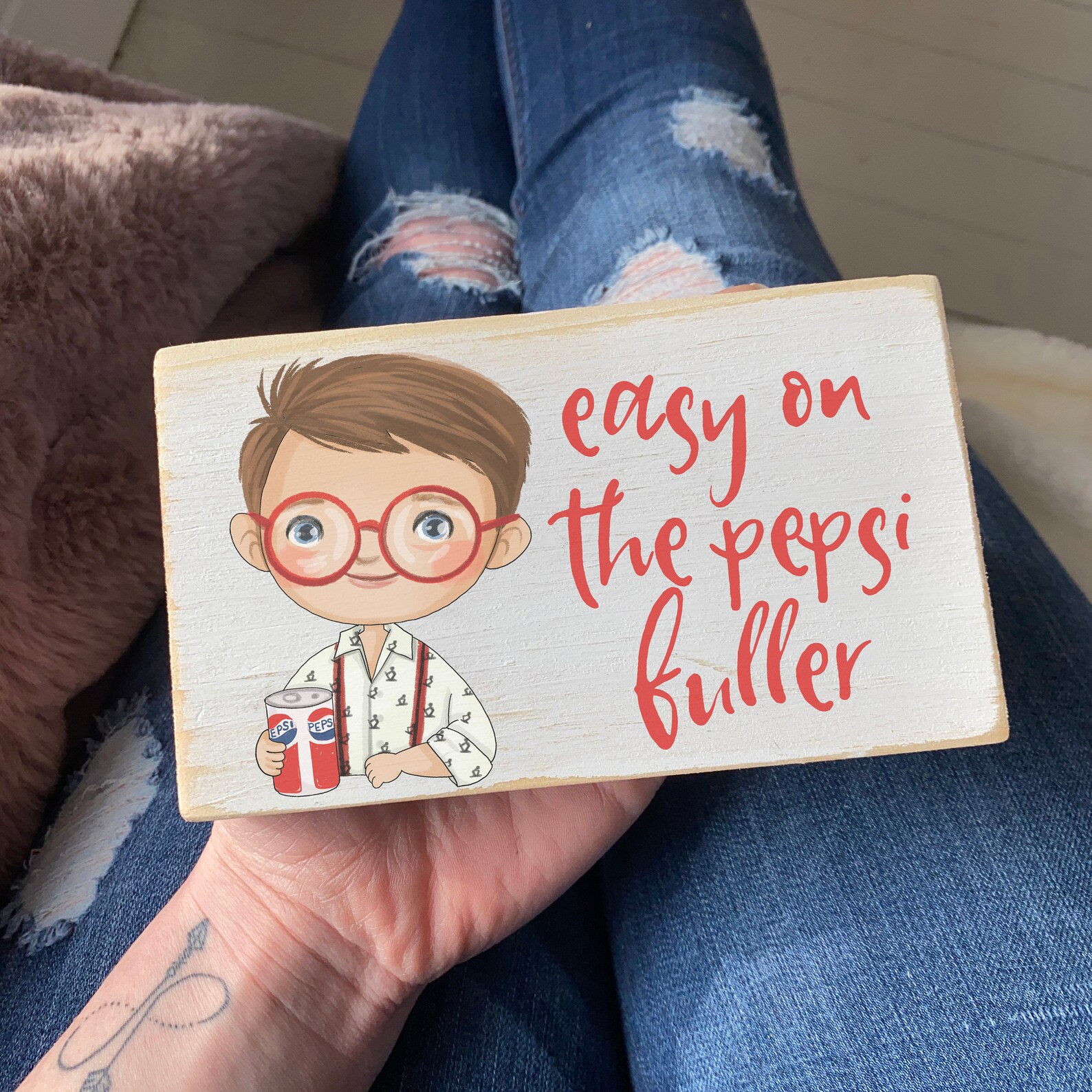 Home alone / Easy of the Pepsi Fuller / funny sign / mini wood Etsy