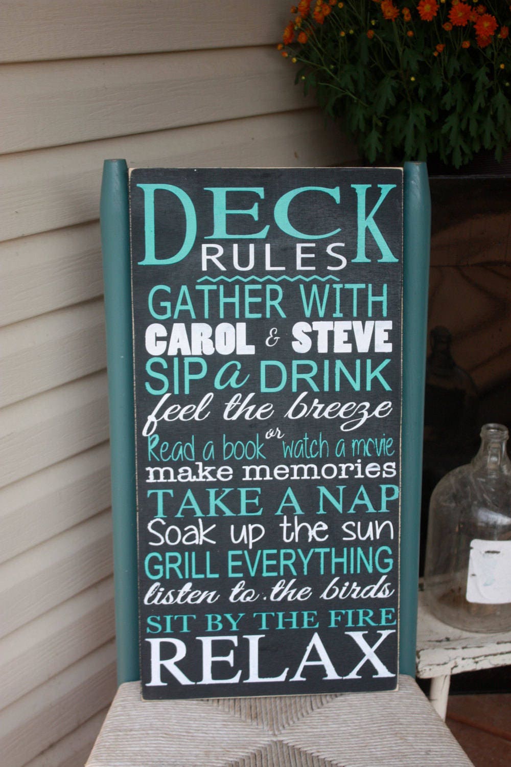 Deck rules sign patio rules personalized outdoor Wooden Etsy