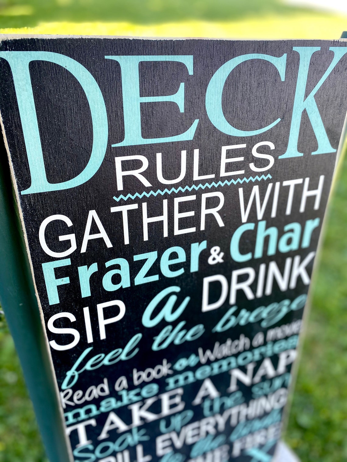 Deck rules sign patio rules personalized outdoor Wooden Etsy