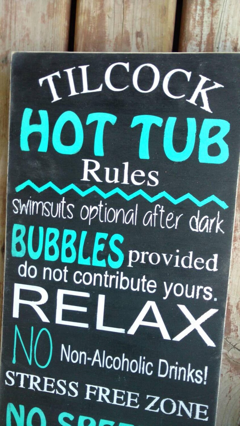 personalized outdoor decor Hot Tub Rules Sign Home Decor Outdoor sign gift for him hot tub sign hot tub sign custom funny sign