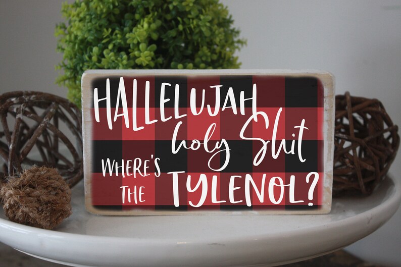 Hallelujah holy shit where's the Tylonol / funny wood image 0