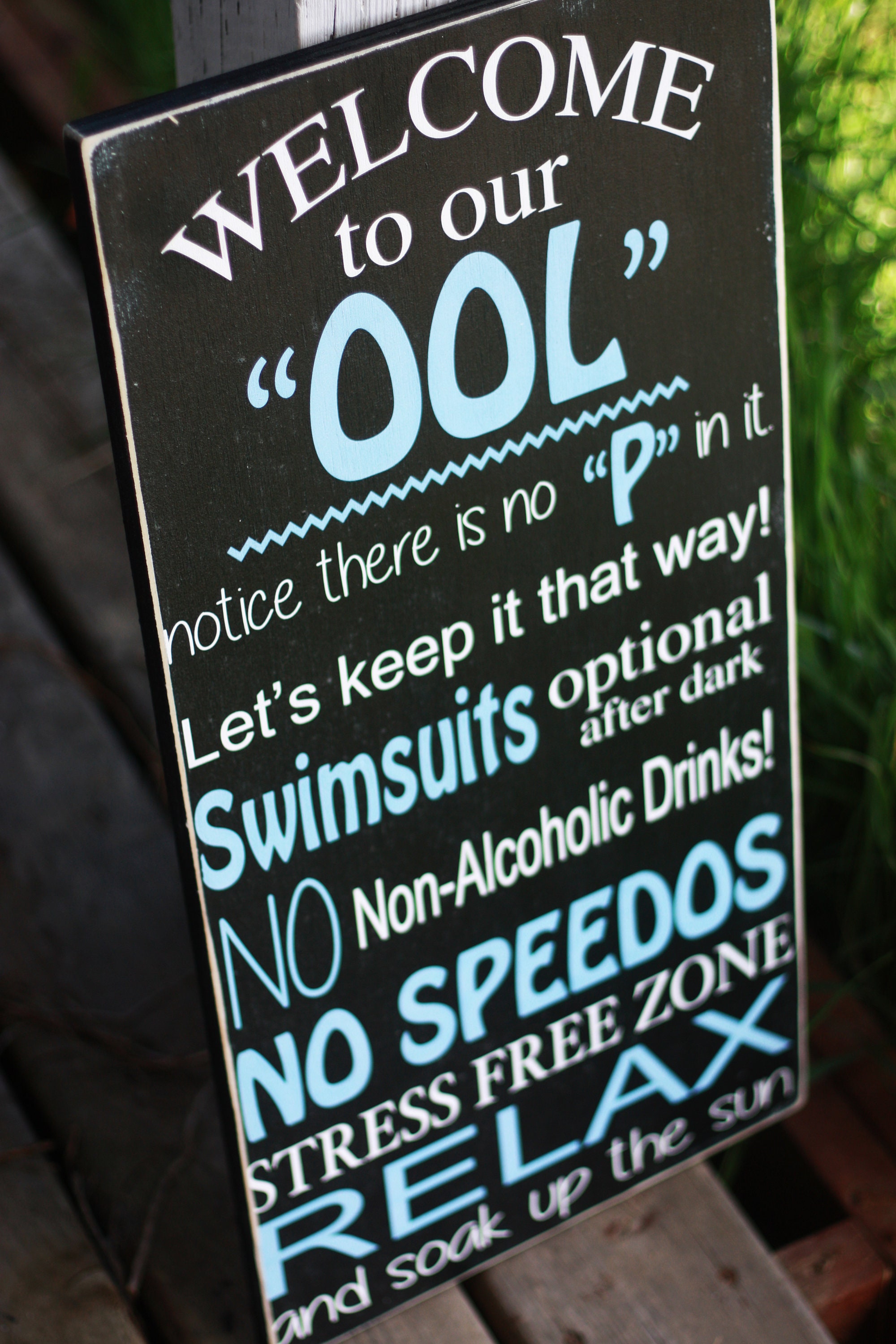 Pool Sign, pool rules, Wooden wall art,Home Decor, Outdoor