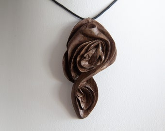 Hope - Abstract Form Pendant Carving (Black Walnut)