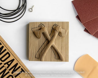 Crossed Axes Pendant Carving Kit
