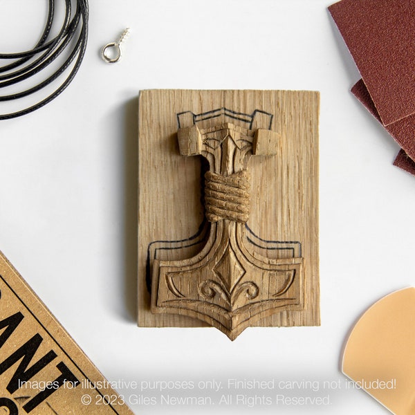 Kit de sculpture de pendentif Mjolnir (marteau de Thor)