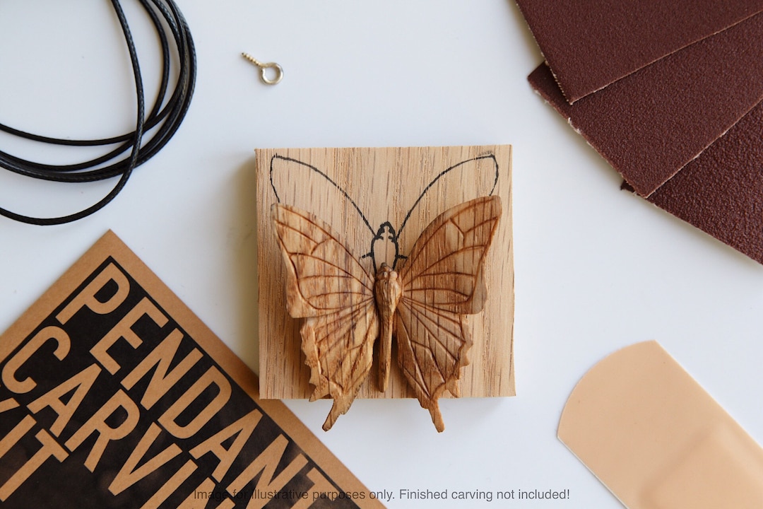 Butterfly Pendant Carving Kit Etsy