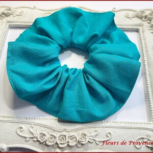 Chouchou Élastique Tissu Tissu uni bleu-vert image 1