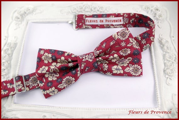 Noeud Papillon Tissu Liberty Bordeaux Homme Enfant Bebe Etsy
