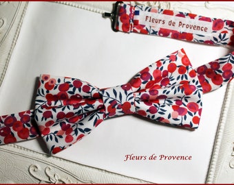 Bow tie / suit pocket / cufflinks Liberty Wiltshire fabric berry scent peas - Men / children / babies