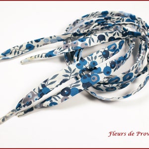 Pair of Liberty Wiltshire Curaçao Blue Fabric Laces