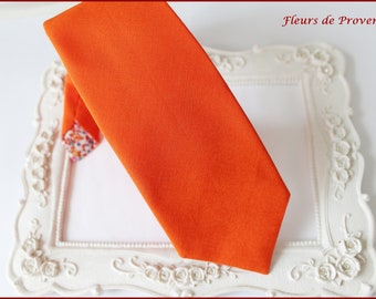 Cravate / pochette costume / boutons manchette Tissu Orange - Homme / Enfant