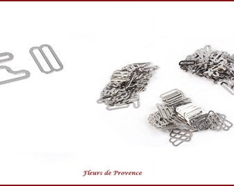 50 attaches noeud papillon gris / clip réglable métal silver / fermoir noeud pap / création couture mariage noël