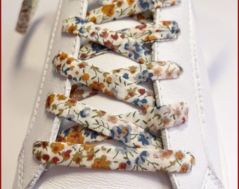 Paire de lacets Tissu Liberty Phoebe Rouille
