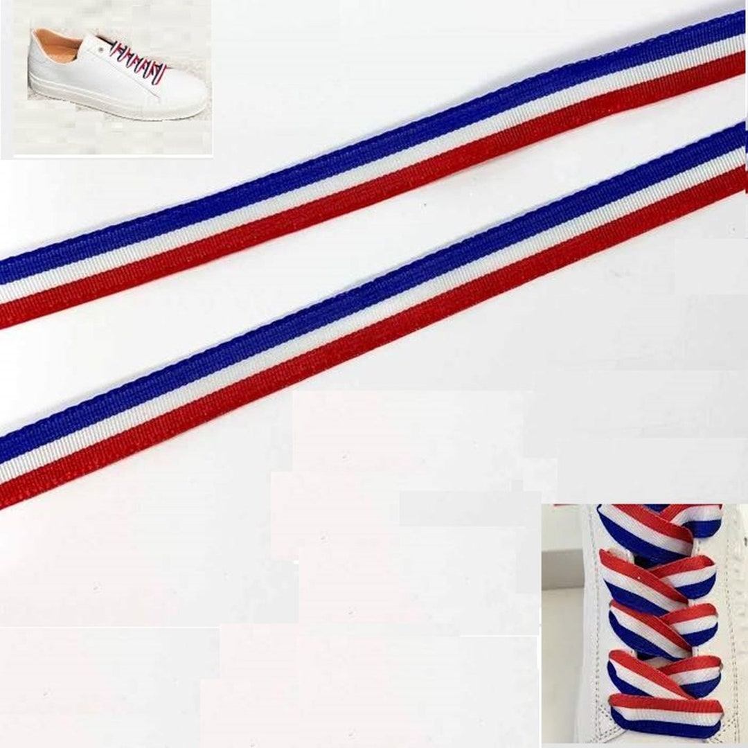 Pair of French Flag Fabric Shoelaces Man / Child / Baby Etsy