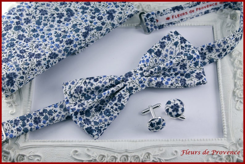 Set Cravate, Pochette Et Boutons De Manchette Floral - Élégance Pour Hommes