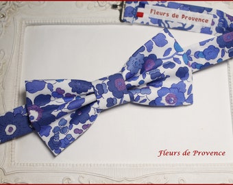 Bow tie / Pocket square / Cufflinks Liberty fabric Betsy Lavender - Man / child / baby