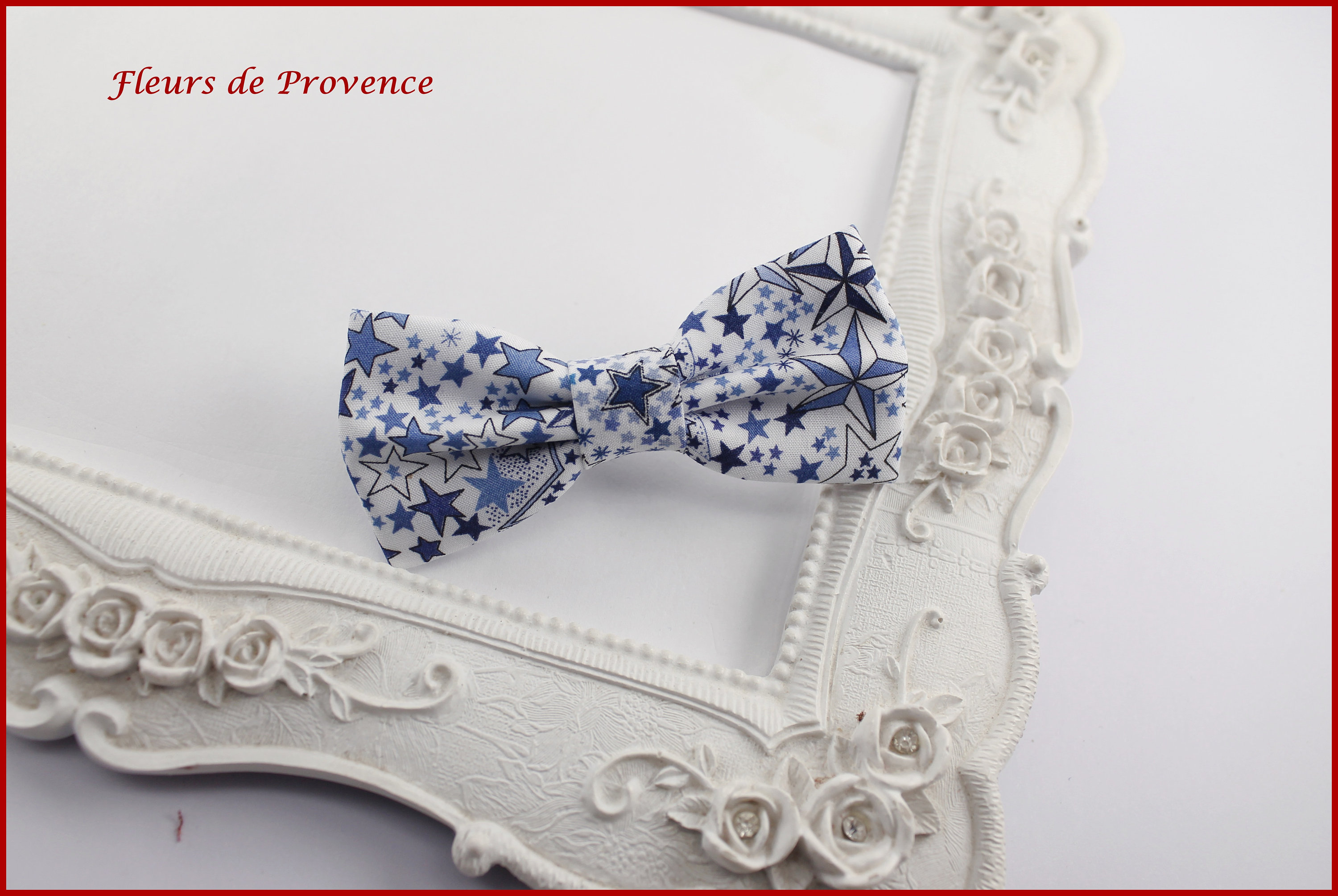 Barette/Broche Noeud Papillon Tissu Liberty Adelajda Bleu