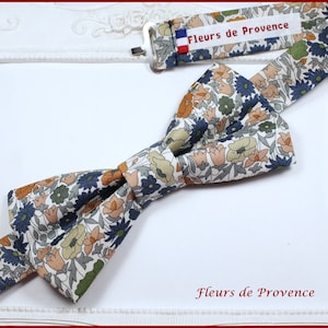 Fliege / Anzugstasche / Manschettenknöpfe - Bronzestoff Liberty Poppy Forest - Mann / Kind / Baby