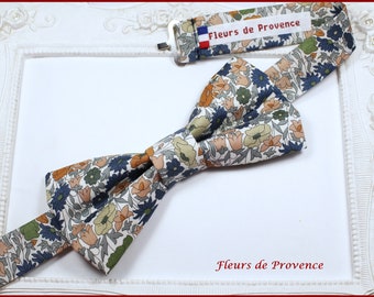 Bow tie / suit pocket / cufflinks - Liberty Poppy Forest bronze fabric - Man / child / baby