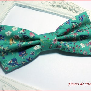 Bow tie / suit pocket / cufflinks Liberty fabric Donna leigh Jade Man / child / baby image 2