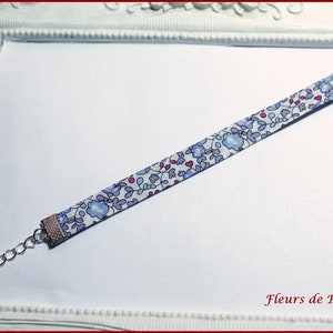 Armband Stoff Liberty Eloise D blau und pink