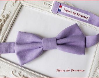 Bow tie / Cufflinks / Matching pocket square Lilac fabric - Men, children, babies