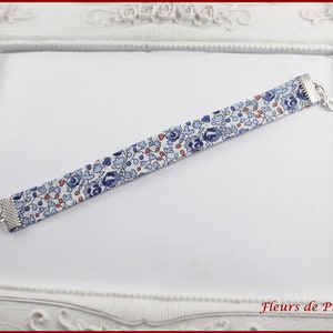 Armband aus blauem und orangefarbenem Liberty Eloise-Stoff