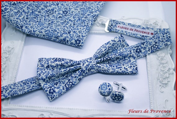 Katie and Milie blue liberty bow tie