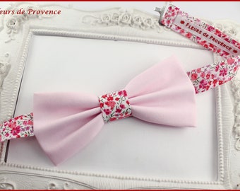 Bow tie / pocket square / cufflinks Rose and Liberty Phoebe pink - man / child / Baby