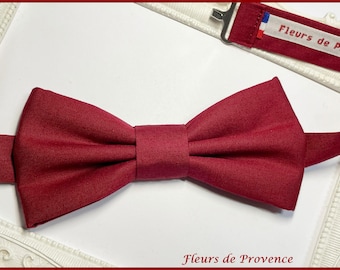 Bow tie / suit pocket / cufflinks Burgundy fabric (2) - Men / children / babies