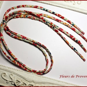 Pair of Liberty Phoebe pepsi red/orange fabric laces