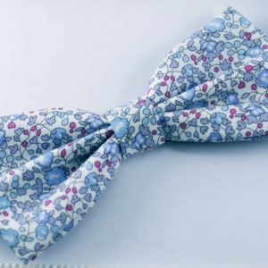 Haarspange / Brosche aus blauem und rosa Stoff von Liberty Eloise für Frauen/Mädchen/Babys