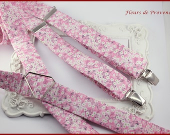 Bretelles en Tissu Liberty Mitsi Valeria rose - homme / enfant /bebe