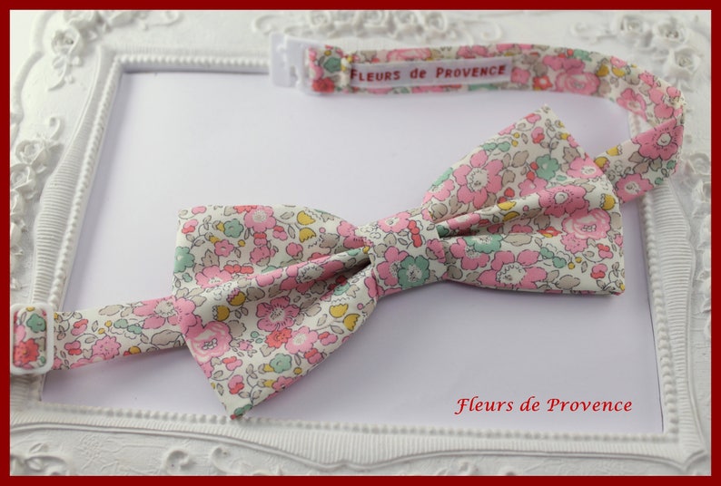 Bow Tie Fabric Liberty Betsy Ann sweet pink Male / child / baby image 1