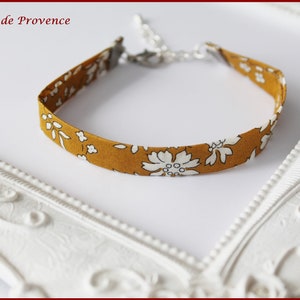 Bracelet Tissu Liberty Capel Moutarde simple