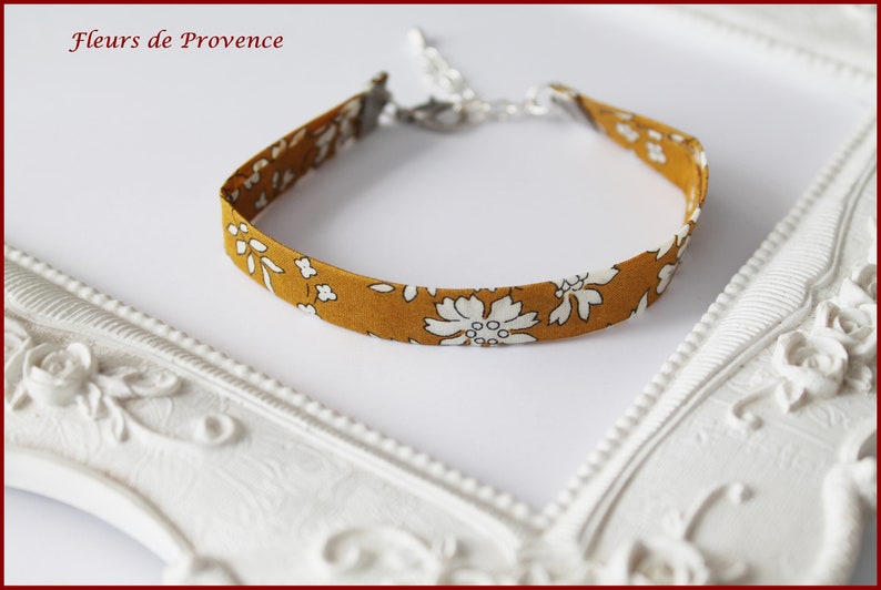 Bracelet Tissu Liberty Capel Moutarde simple