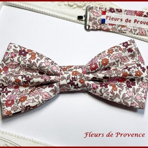 Noeud Papillon / pochette costume / boutons manchette Tissu Liberty Ava bordeaux/rose Homme / enfant / bebe Noeud Papillon Homme