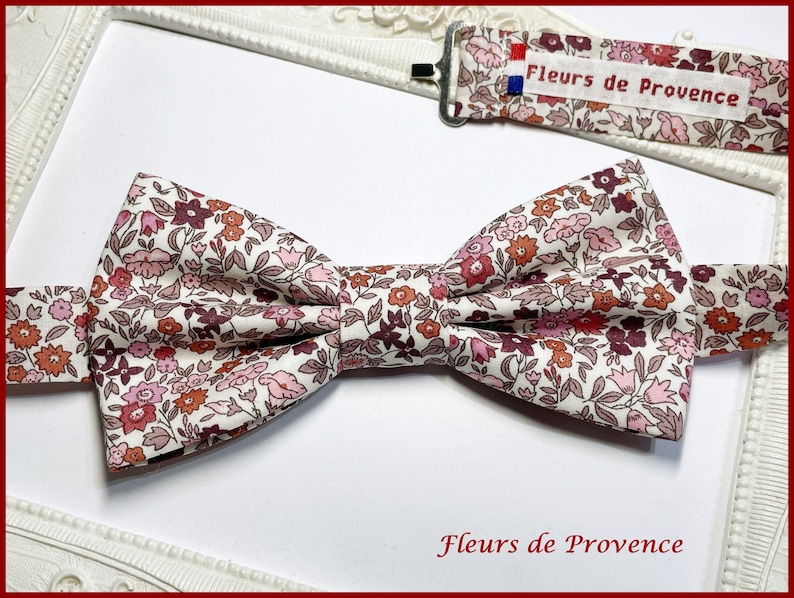 Noeud Papillon / pochette costume / boutons manchette Tissu Liberty Ava bordeaux/rose Homme / enfant / bebe Noeud Papillon Homme